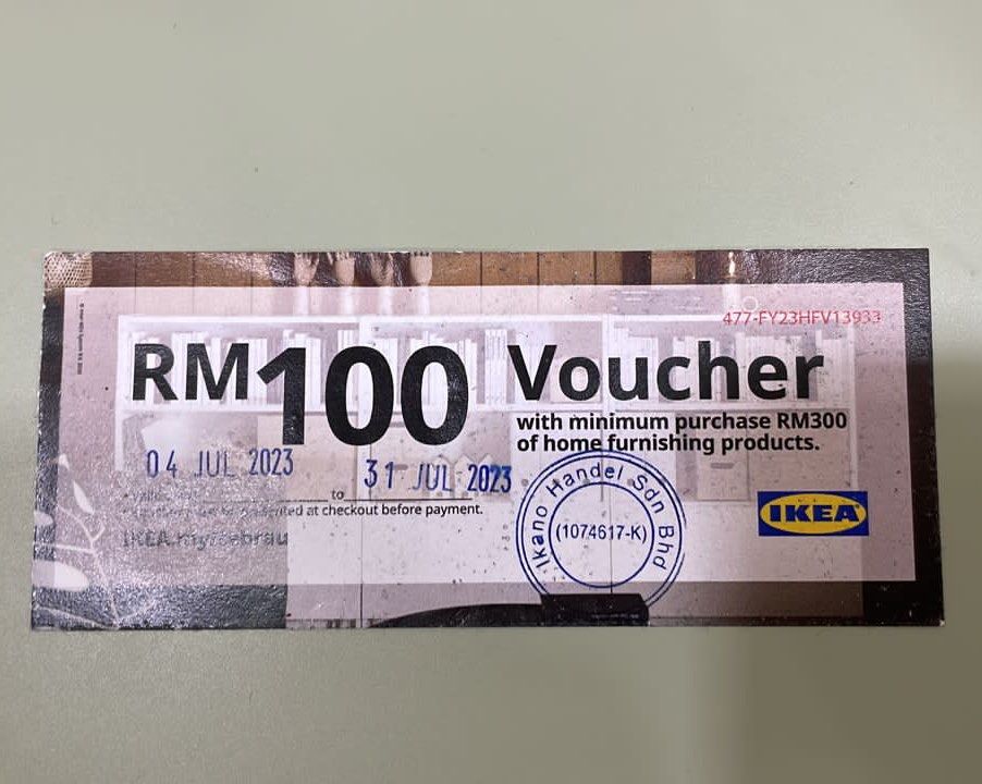 IKEA Tebrau RM100 Voucher Let Go Urgent!, Furniture & Home Living