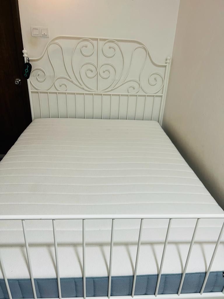 Ikea Valevag mattress with Leirvik bedframe never use, Furniture & Home