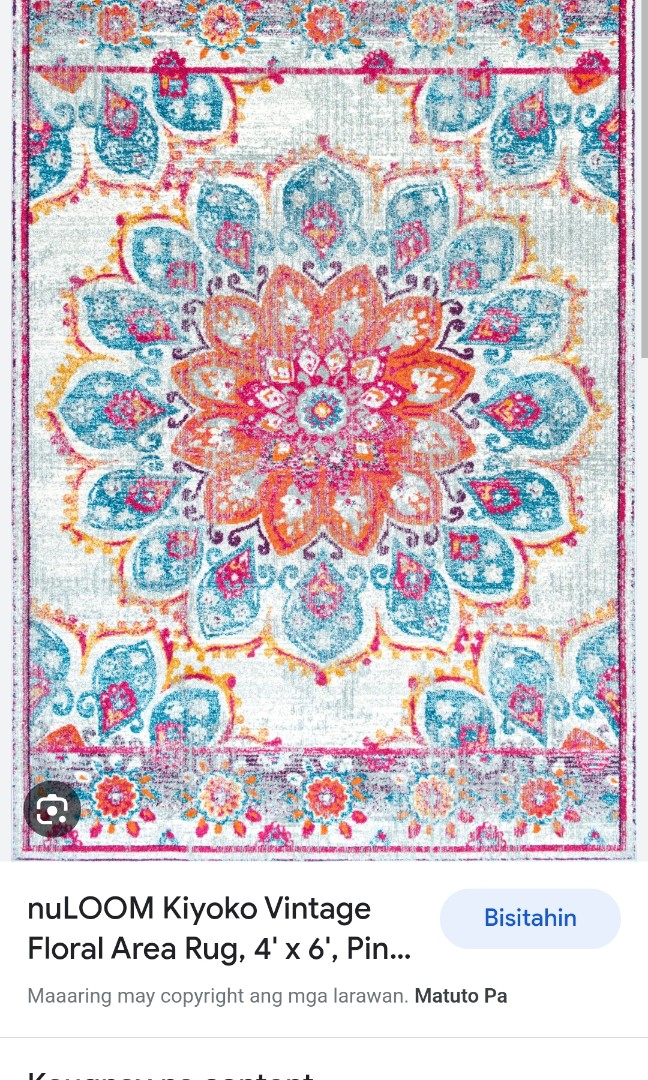 nuLOOM Kiyoko Vintage Floral Pink 4' x 6' Area Rug