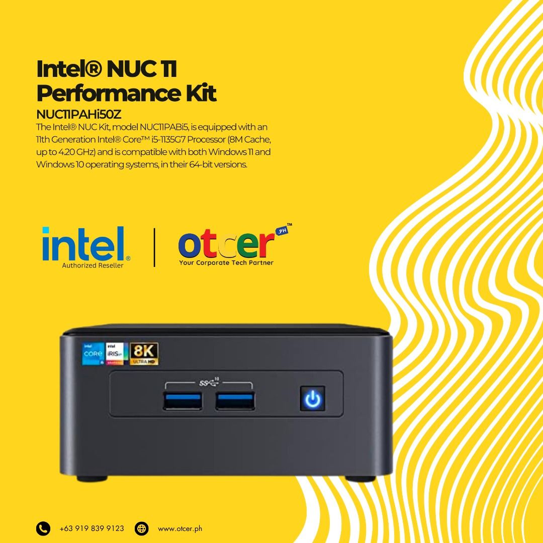 Intel® NUC 11 Performance Kit – NUC11PAHi50Z (Category: Desktops) located in Pasig City. Submitted by otcer.philippines (Listing ID 1245088689, Image 1). Description: Hit the business fast lane with the Intel® NUC 11 Performance Kit – NUC11PAHi50Z. Powered by an 11th Gen Intel® Core™ i5 processor, this is your green light to success. Speed towards victory for Php 19,390.00 at www.otcer.ph or call us at +63 919 839 9123. #FastLaneSuccess #OtcerPH 