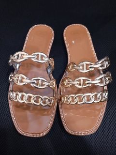 Jelly Bunny not Melissa gold chain sandal