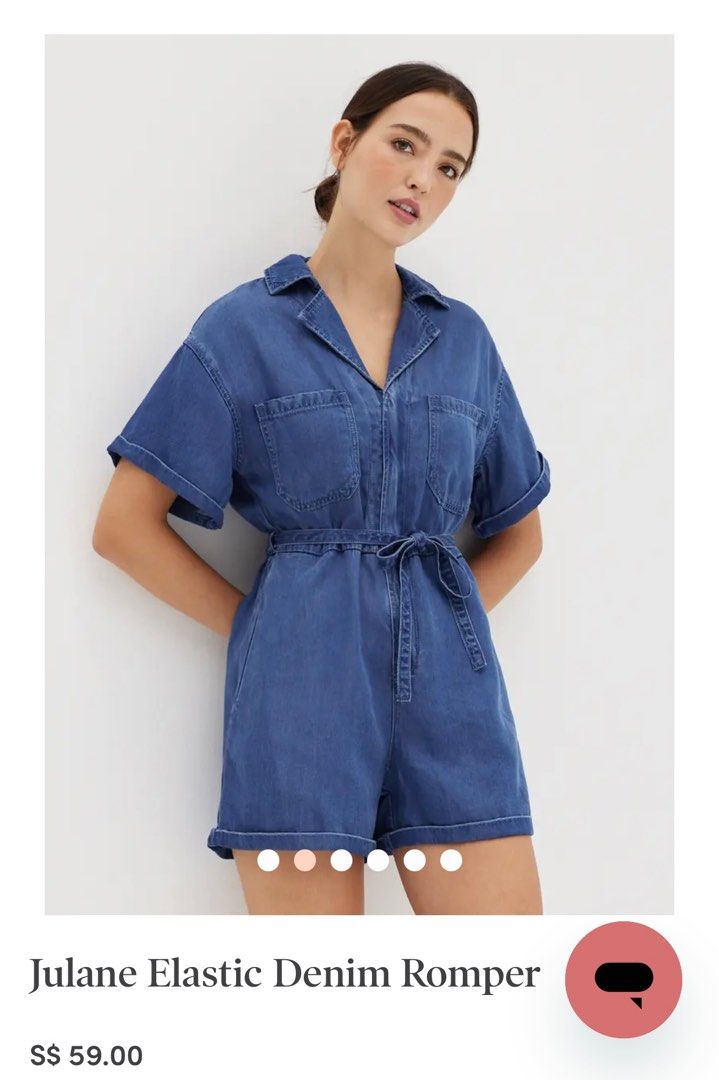 Hello sunshine denim romper shop