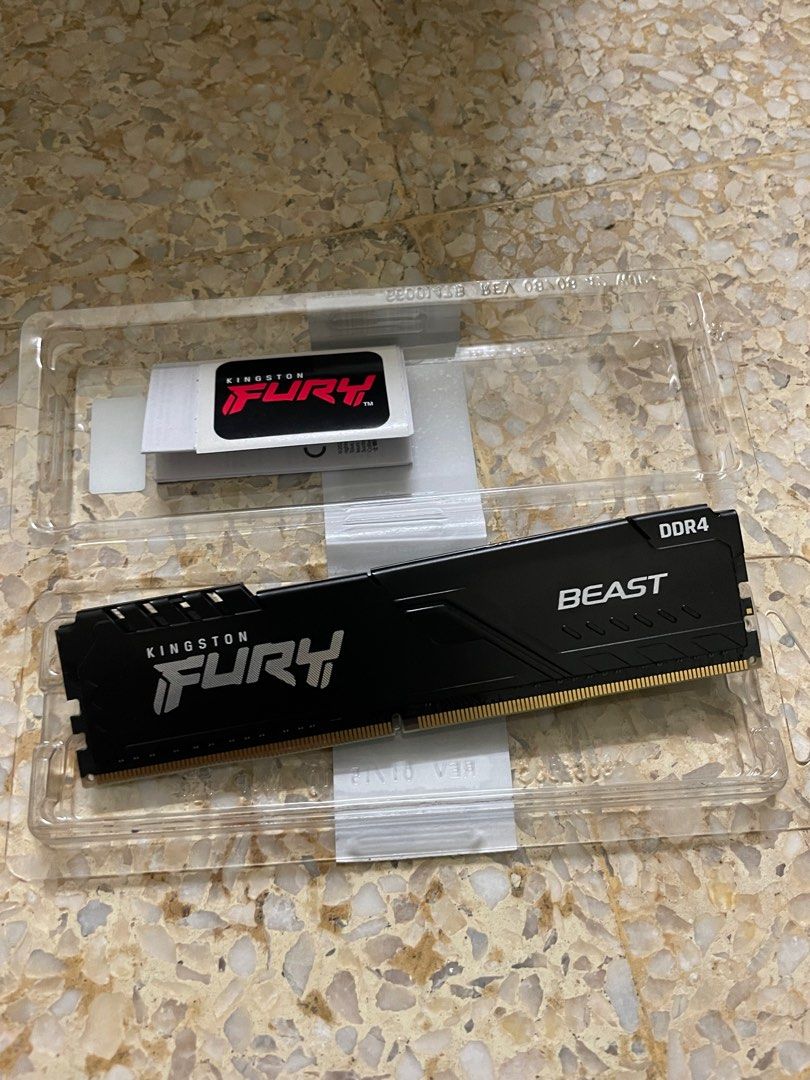 Kingston 8GB Fury Beast Black DDR4 3200MHz, Computers & Tech, Parts ...