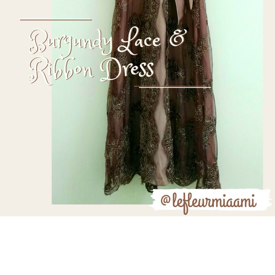 Burgundy lace ribbon sales
