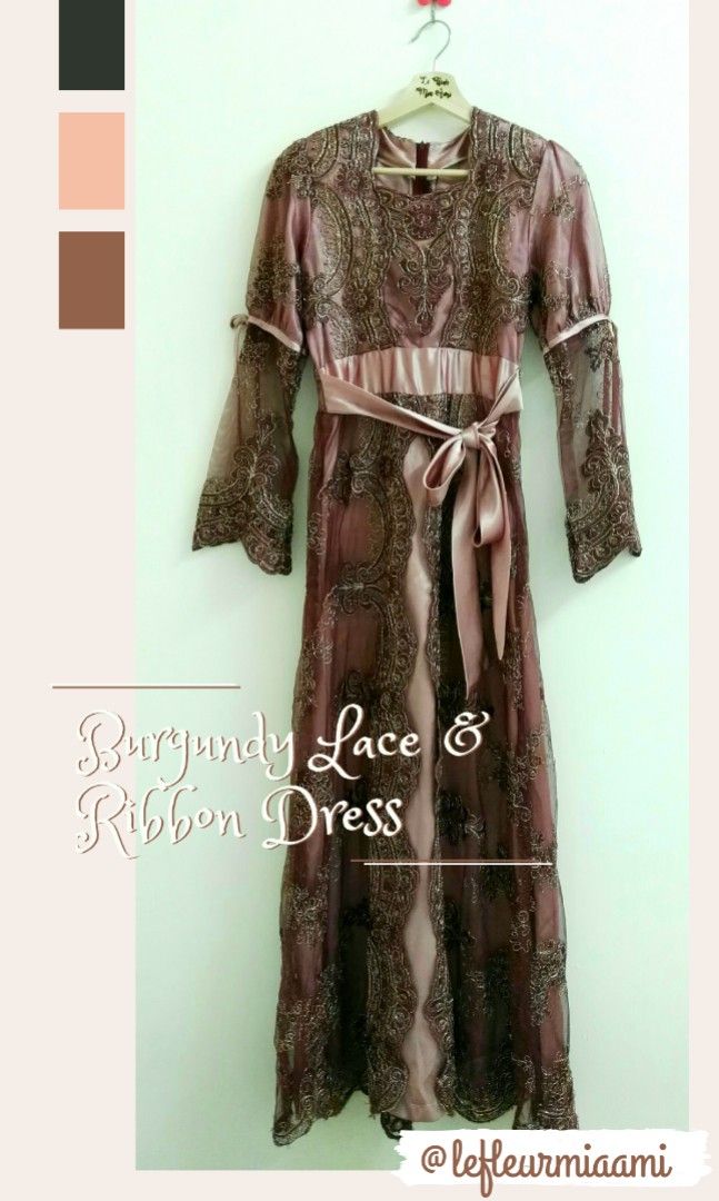 Burgundy best sale lace ribbon