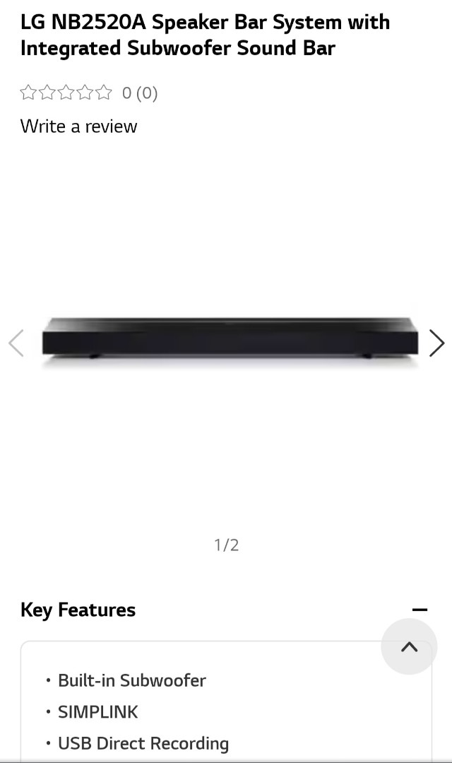 Lg sales soundbar nb2520a