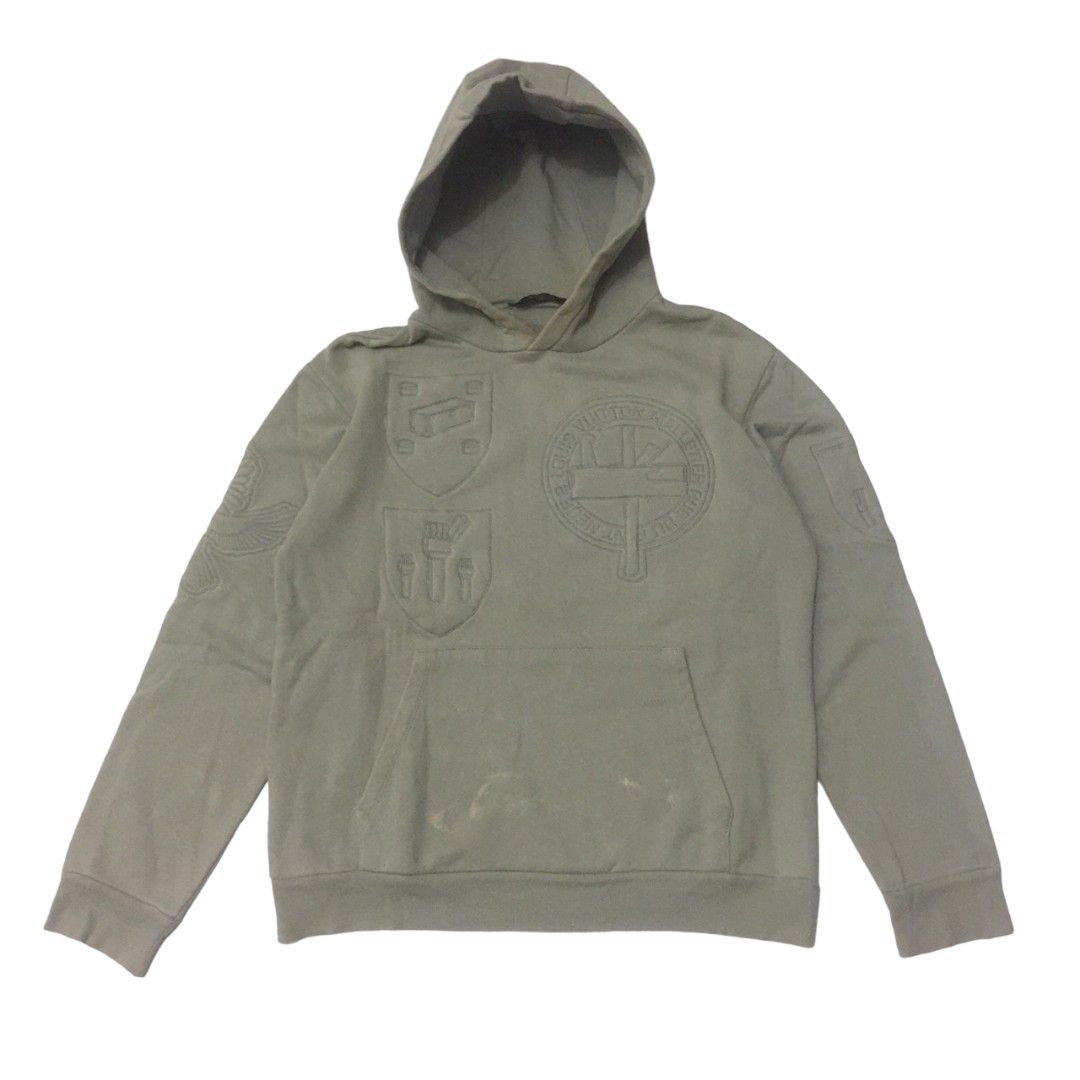 LOUIS VUITTON 3D PADDED EMBROIDERED HOODIE, Fesyen Pria, Pakaian 