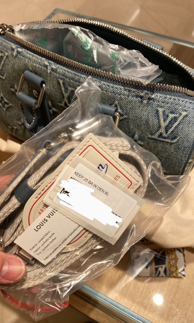 Louis Vuitton LV denim keepall 25 水洗牛仔Boston bag 2023 summer, 名牌, 手袋及銀包-  Carousell
