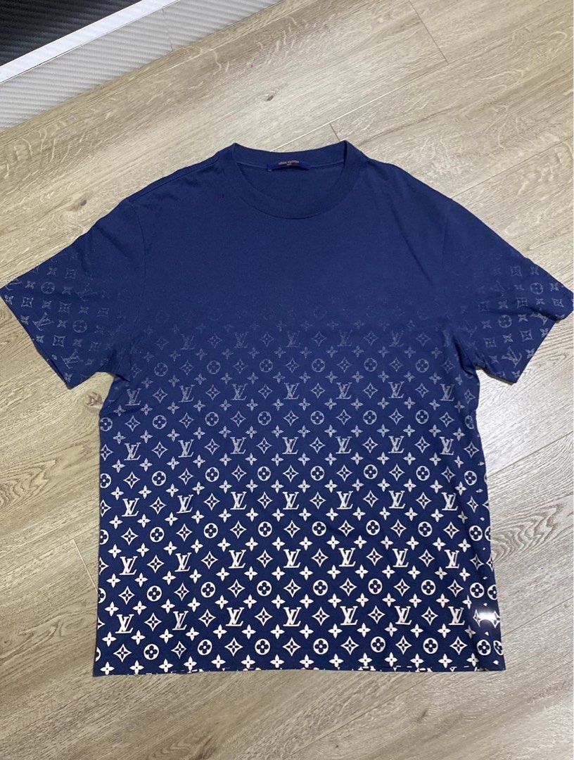 Louis Vuitton Monogram Gradient T-Shirt Ocean Blue, Men's Fashion