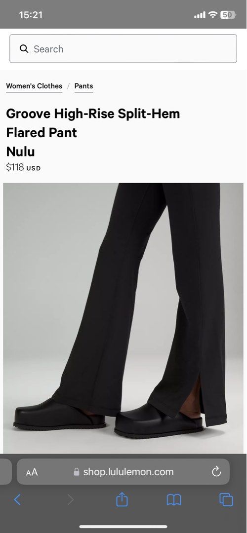 6] Lululemon Groove High-Rise Split-Hem Flared Pant Nulu, Women's Fashion,  Activewear on Carousell