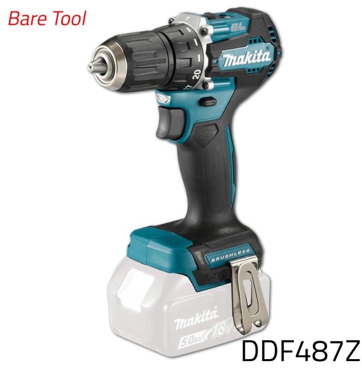 Makita DDF486Z 18V LXT Brushless Drill Driver (Tool Only) - 2-Speed, 130 Nm Torque, LED Light, Keyless Chuck