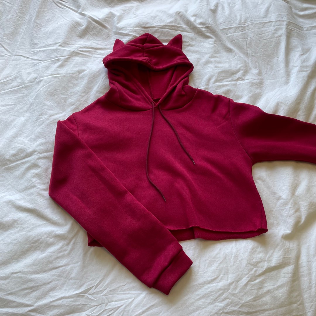 Cat ear cheap cropped hoodie
