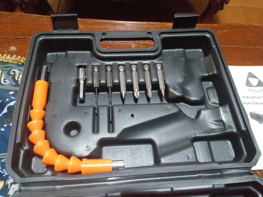 Mitsushi ML100B USB-Type Cordless Drill (Category: Home Improvement Tools & Accessories) located in Quezon City. Submitted by newrabbit.96efa6 (Listing ID 1245222970, Image 3). Description: For Sale: Mitsushi ML100B USB-Type Cordless Drill Never used, but for testing purpose only. Unit also comes with carry case, manual & a handful of its attachments. P700 only Specifications as shown on the unit's label itself . Video demo available by request t
