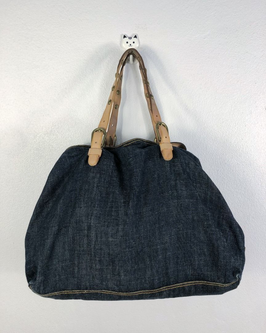 MIU MIU PRADA DENIM HANDLE BAG MADE IN ITALY, Luxury, Bags