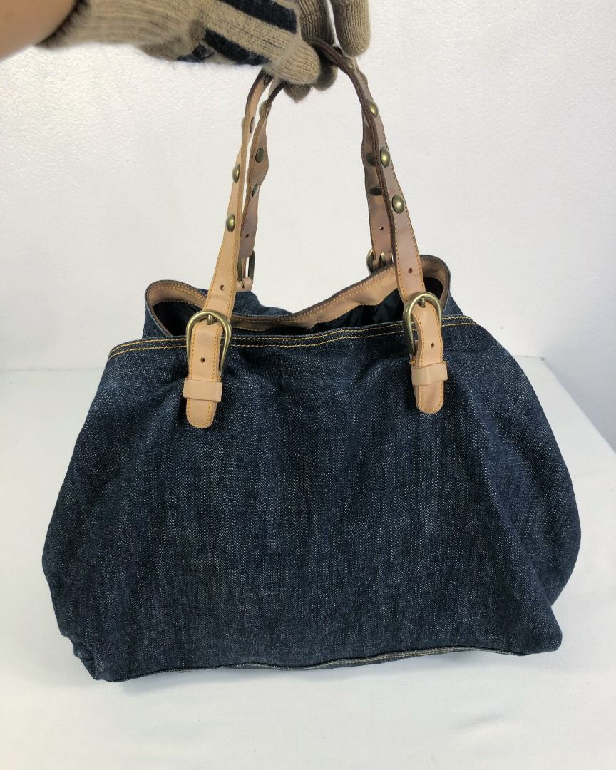 MIU MIU PRADA DENIM HANDLE BAG MADE IN ITALY, Luxury, Bags