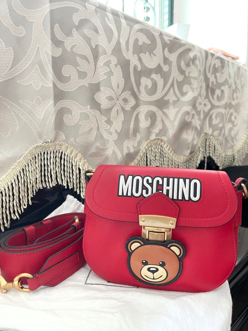 Red moschino handbag cheap