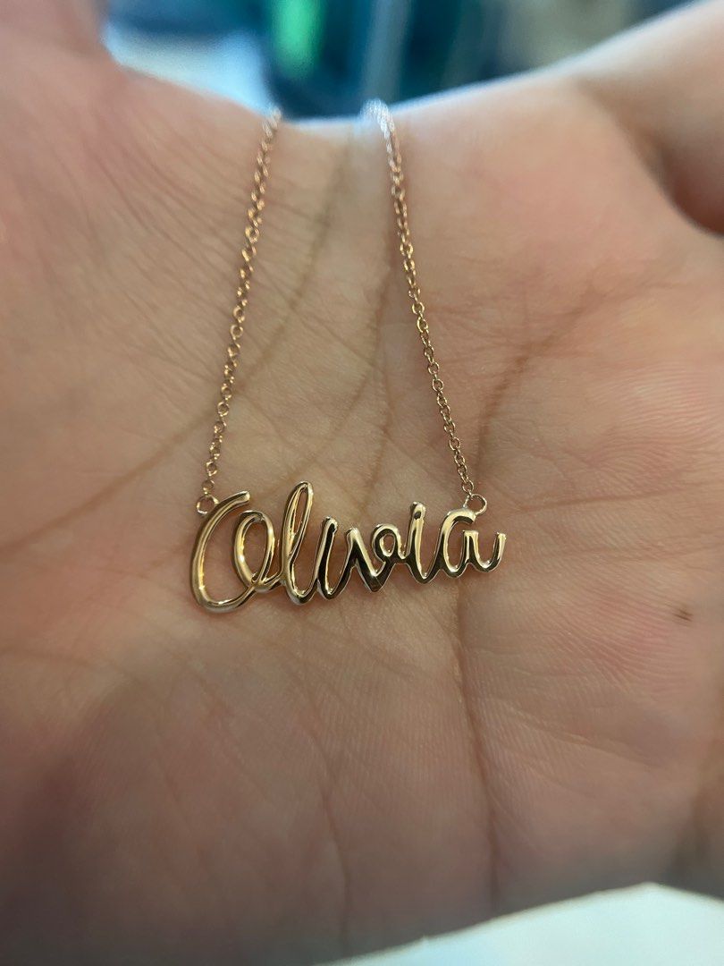 Name Necklace in 18k Rose Gold Women s Fashion Jewelry