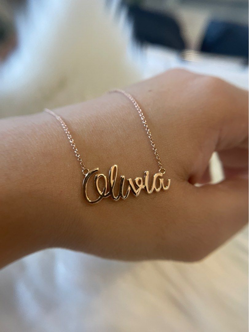 Name Necklace in 18k Rose Gold Women s Fashion Jewelry