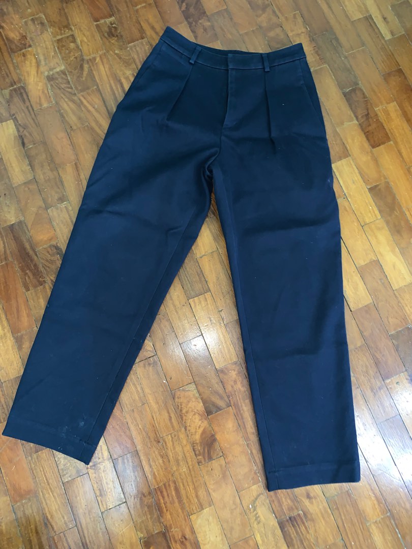 Navy Blue Slacks, Women's Fashion, Bottoms, Other Bottoms on Carousell