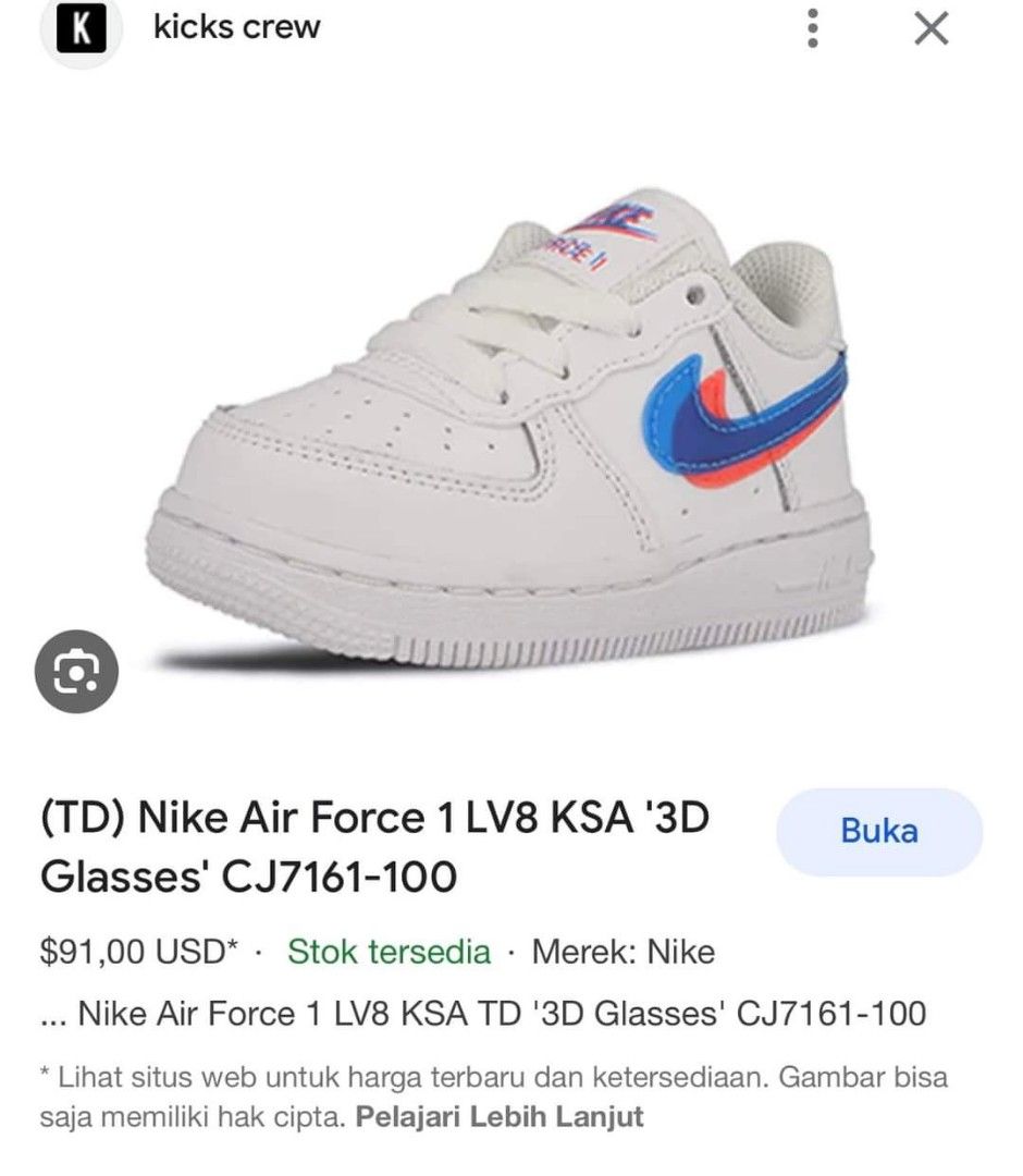 Nike Air Force 1 LV8 3D White (TD) Toddler - CJ7161-100 - US