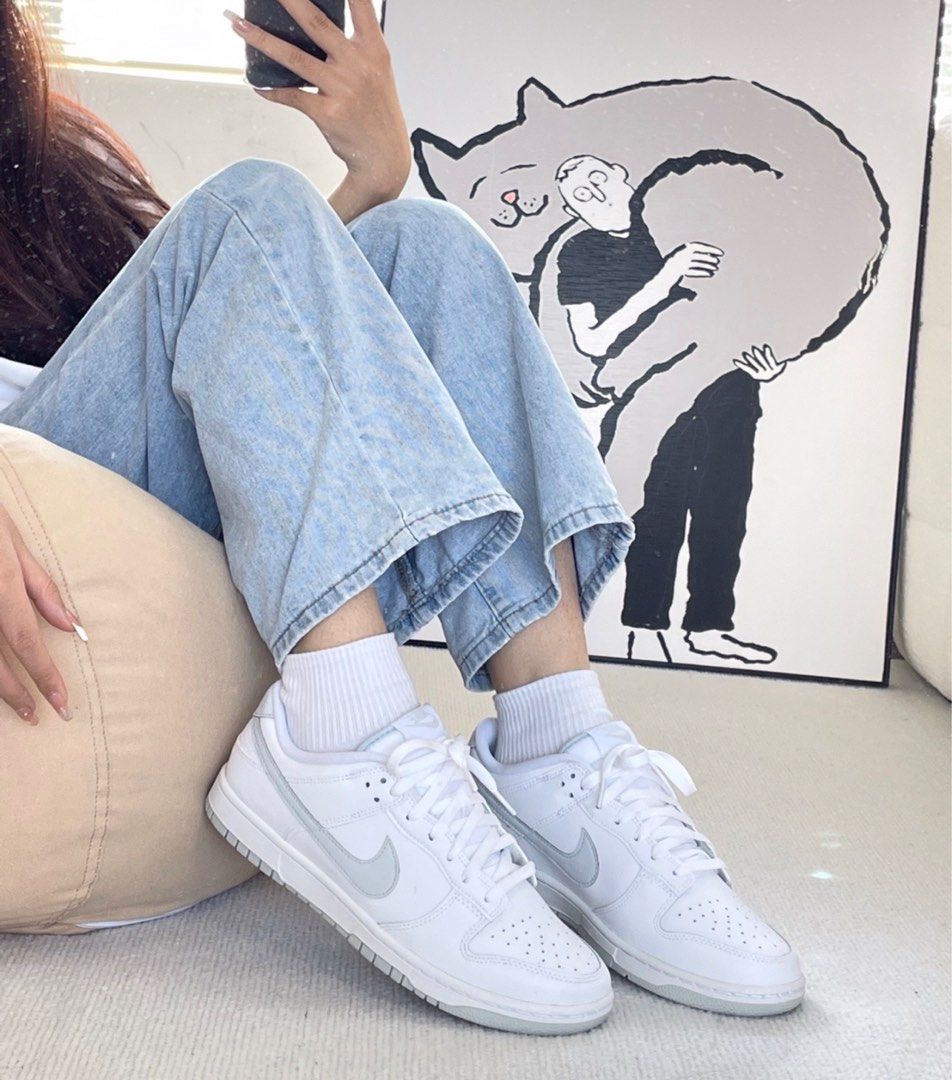 nike dunk pure platinum on feet