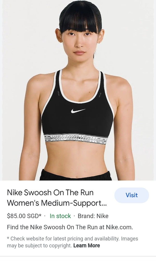 Nike medium support lightly lined sports bra with pocket, Women's