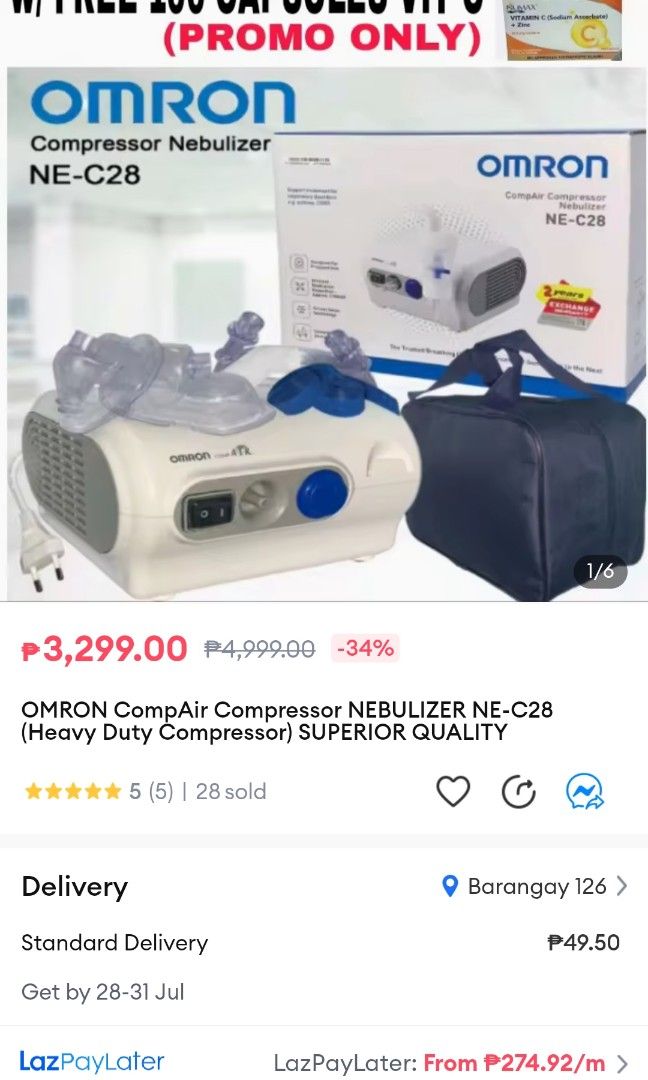 Omron nebulizer compressor (Category: Medical Supplies & Tools) located in Quezon City. Submitted by GotStoked4 (Listing ID 1245118566, Image 3). Description: .