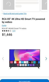 ON SALE! 85" RCA webOS 4K SMART TV FOR JUST $949.99!