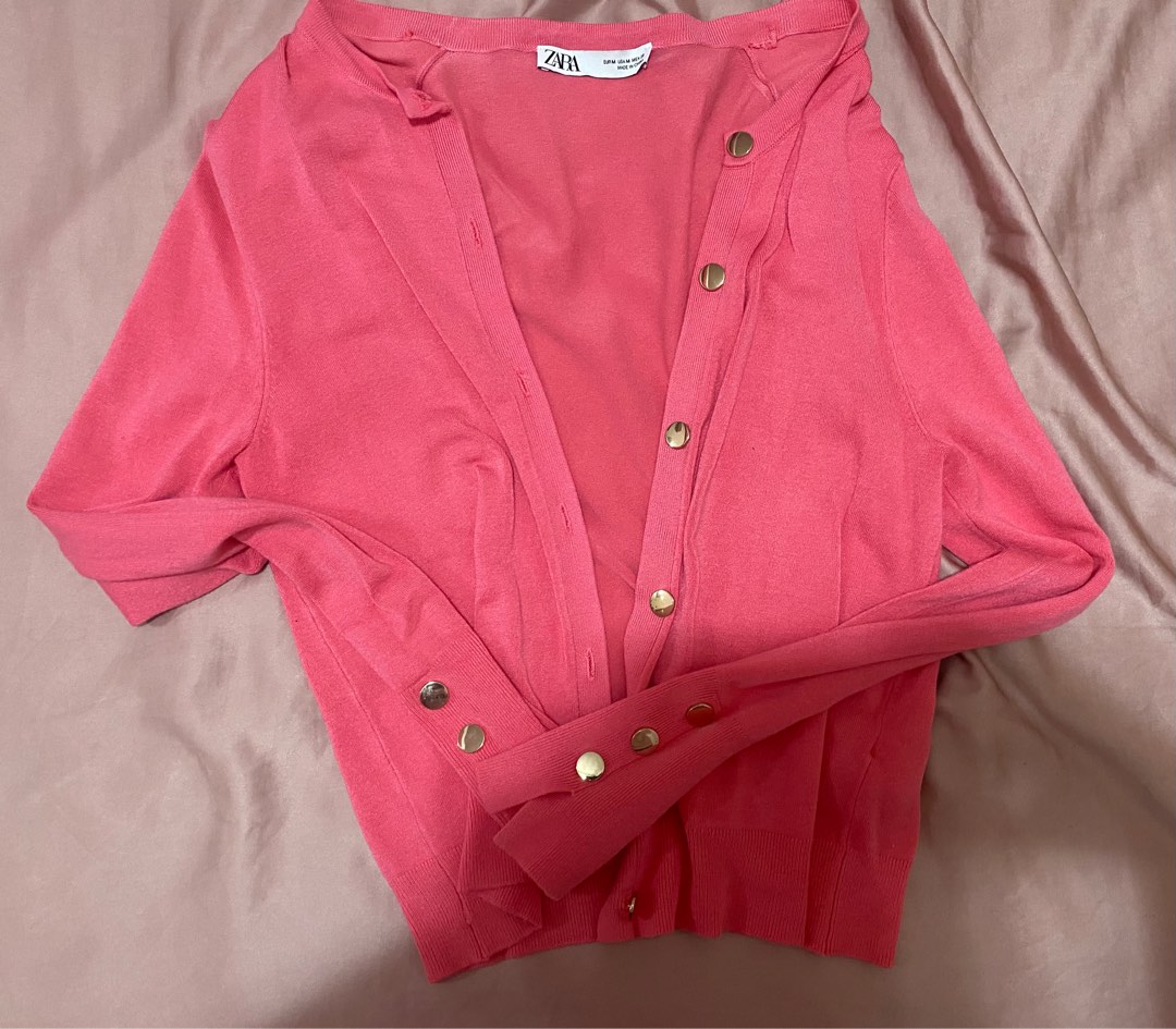 Original Zara Hot Pink Cardigan on Carousell