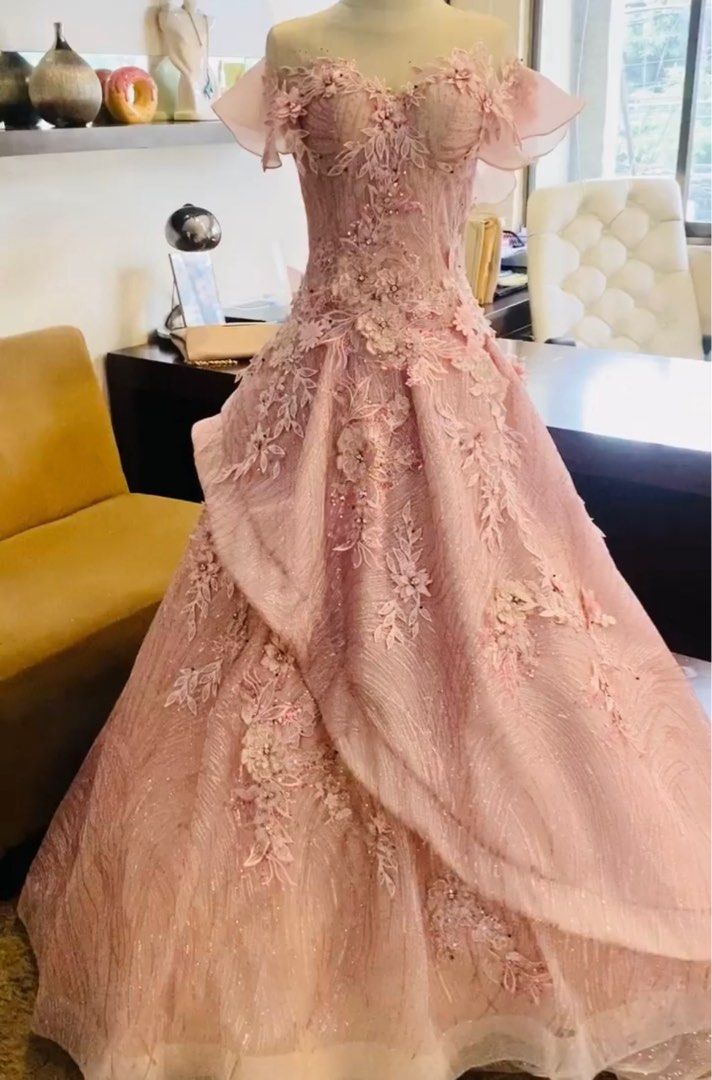 Pink Gown (Rent & Own) (Category: Evening dresses & gowns) located in Quezon City. Submitted by notsonali (Listing ID 1245214565, Image 1). Description: - Price is negotiable - Php 5,000 to rent + 1k deposit (will give it back kapag nabalik na yung gown) - my debut gown, only used once - corseted, with petticoat - xs-semi mid body size - customized gown - with box.