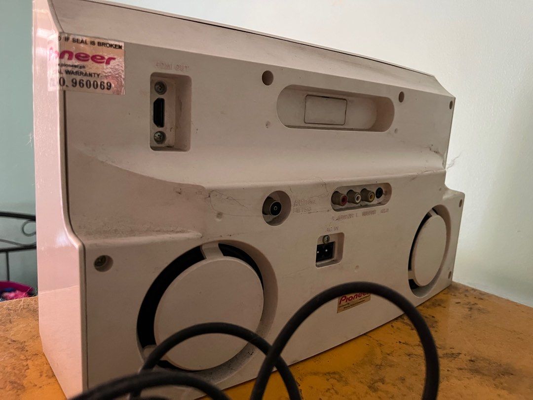Pioneer Home Theater IPod Dock (Category: Soundbars, Speakers & Amplifiers) located in Quezon City. Submitted by mycactusblossomgirl (Listing ID 1245077466, Image 3). Description: - excellent audio! - bought in 2015 - used less than 30 times at home - Pioneer Home Theater Ipod Dock - model XW NAV1 K - in very good condition; just dusty because of house moving - includes unit and remote control - functions: Ipod dock, DVD player, port for MP3 and 