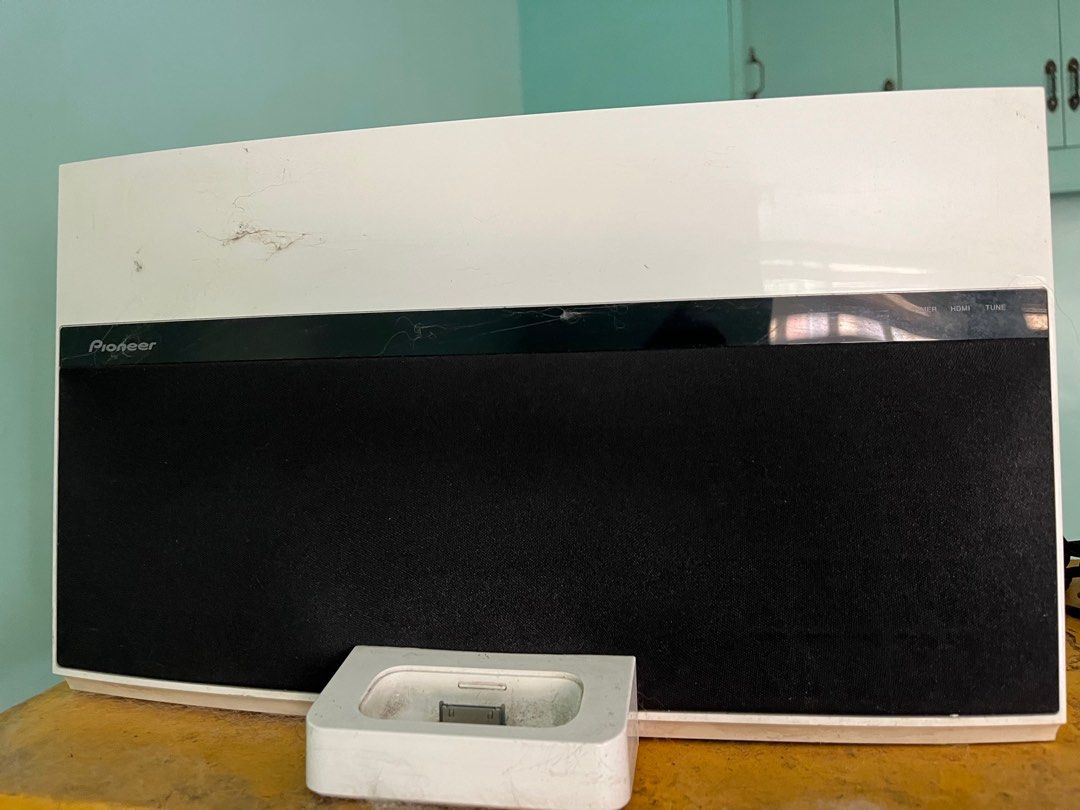 Pioneer Home Theater IPod Dock (Category: Soundbars, Speakers & Amplifiers) located in Quezon City. Submitted by mycactusblossomgirl (Listing ID 1245077466, Image 2). Description: - excellent audio! - bought in 2015 - used less than 30 times at home - Pioneer Home Theater Ipod Dock - model XW NAV1 K - in very good condition; just dusty because of house moving - includes unit and remote control - functions: Ipod dock, DVD player, port for MP3 and 