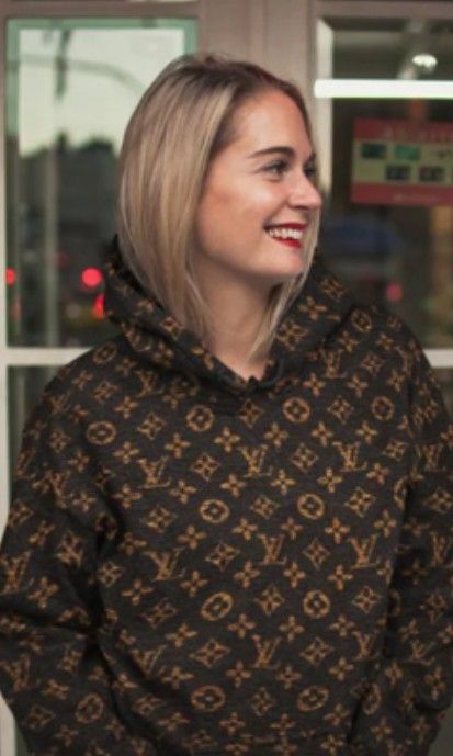 Preloved Louis Vuitton hooded sweatshirt brown Stretchy, Women's