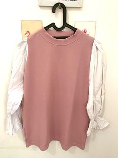 Puffy top dusty pink