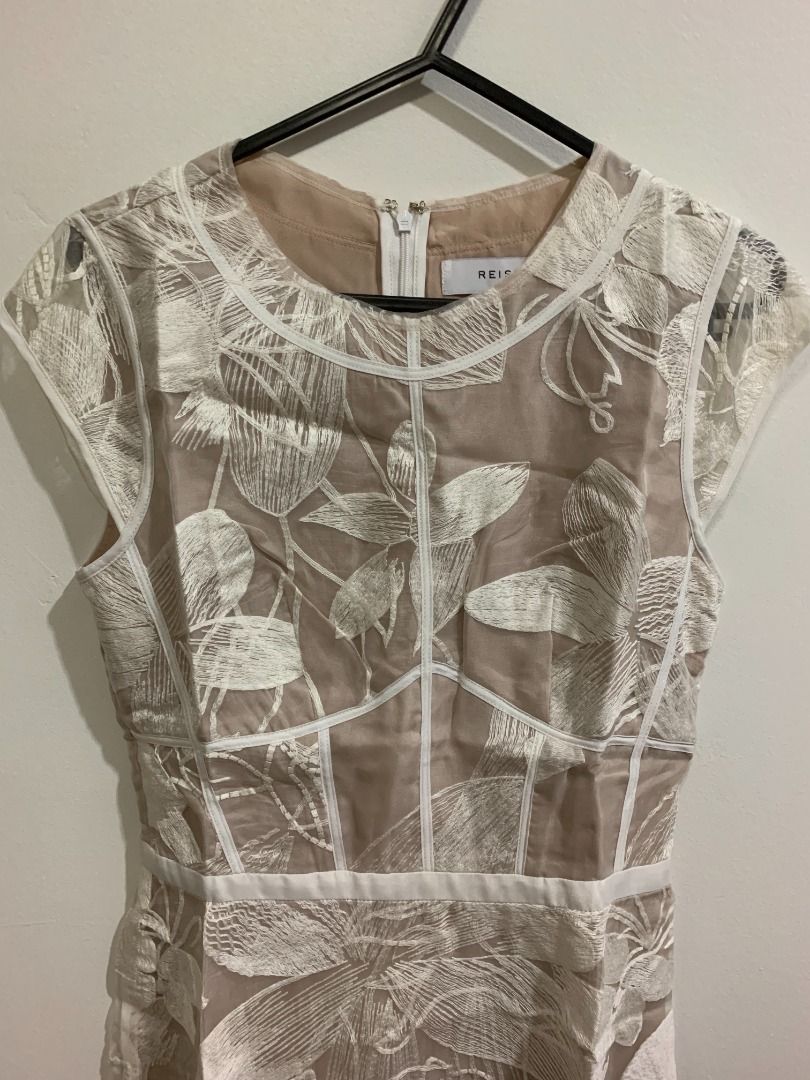 Reiss Ines Floral Embroidered Overlay Dress in UK 6 EU 34 US 2