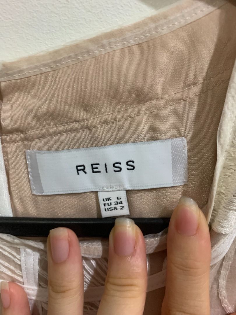 Reiss Ines Floral Embroidered Overlay Dress in UK 6 EU 34 US 2