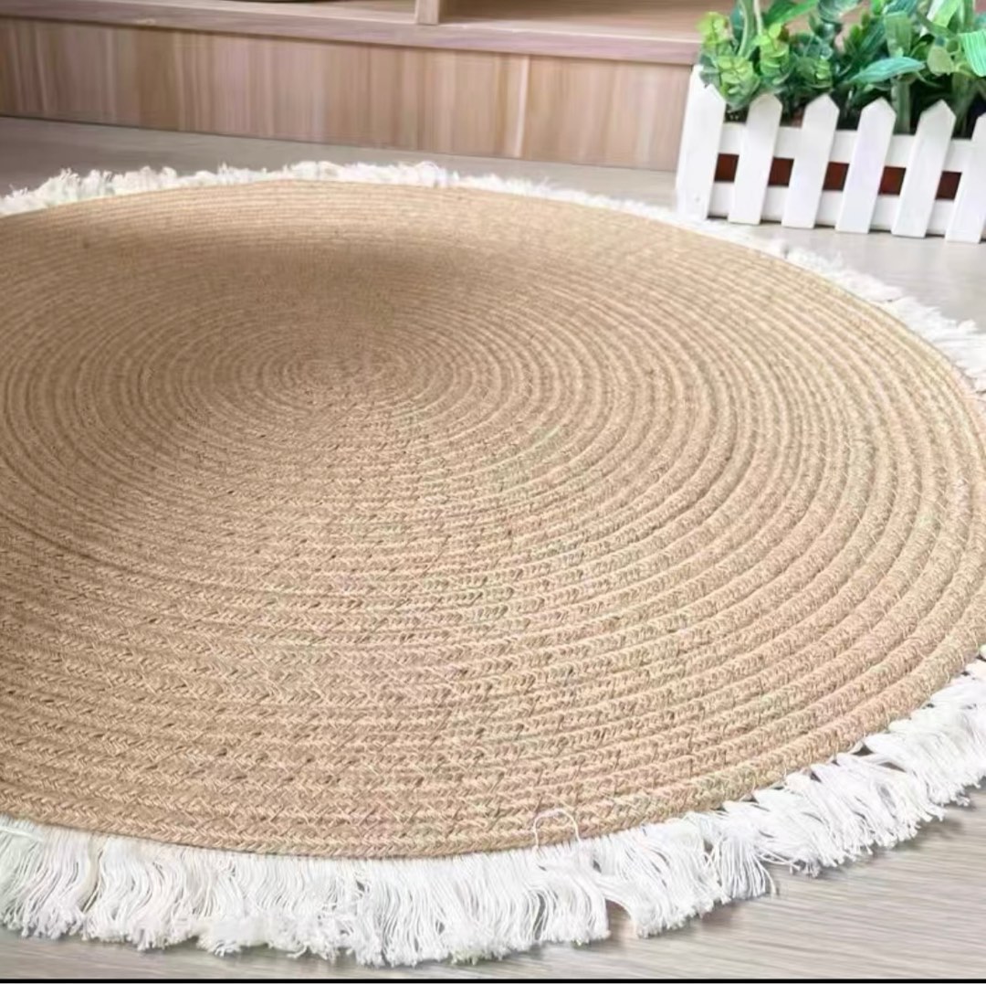Round rustic rug carpet vintage chillax, Furniture & Home Living, Home ...