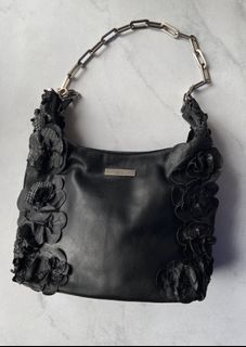 SALE! Auth Gucci leather hobo flower bag