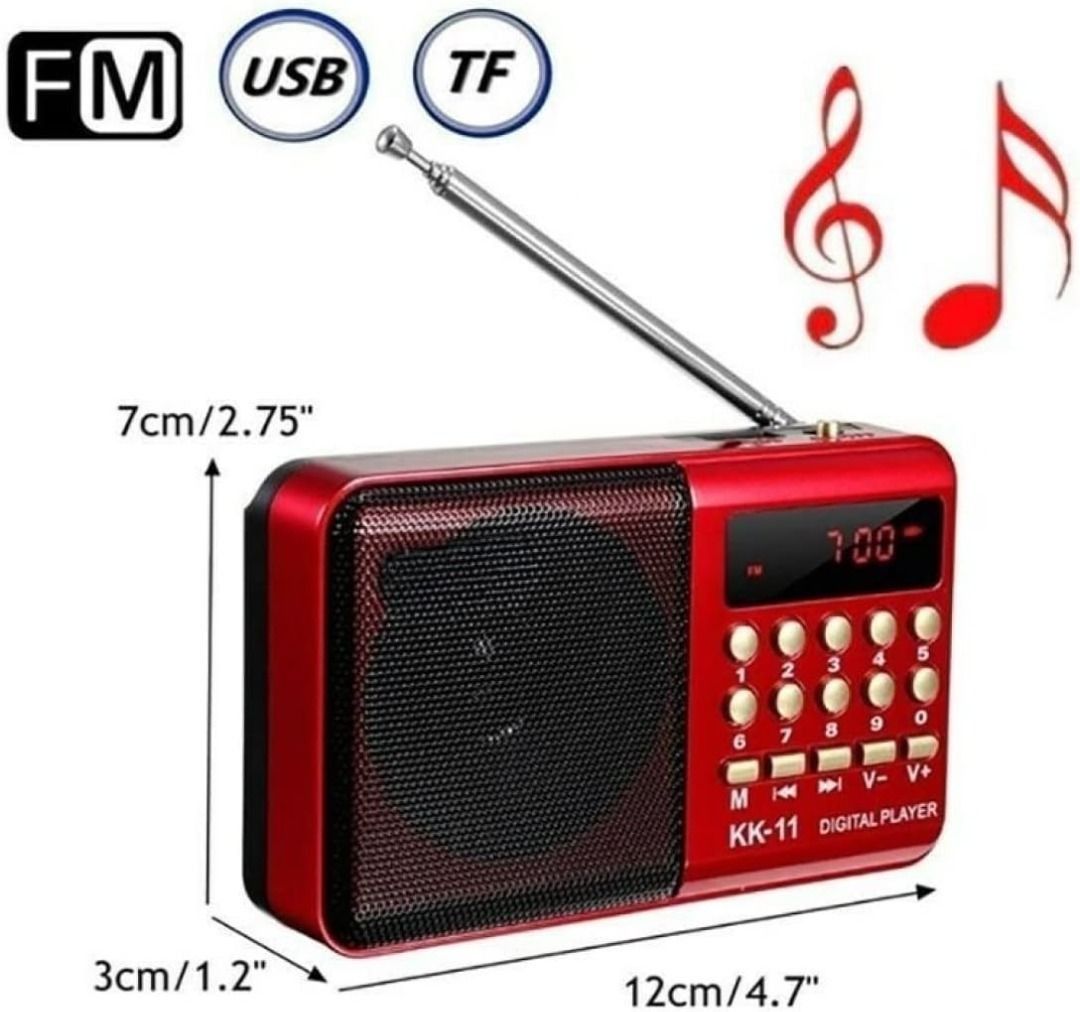 Portable Pocket Mini Radio LCD Digital Display Retro Rechargeable FM Player