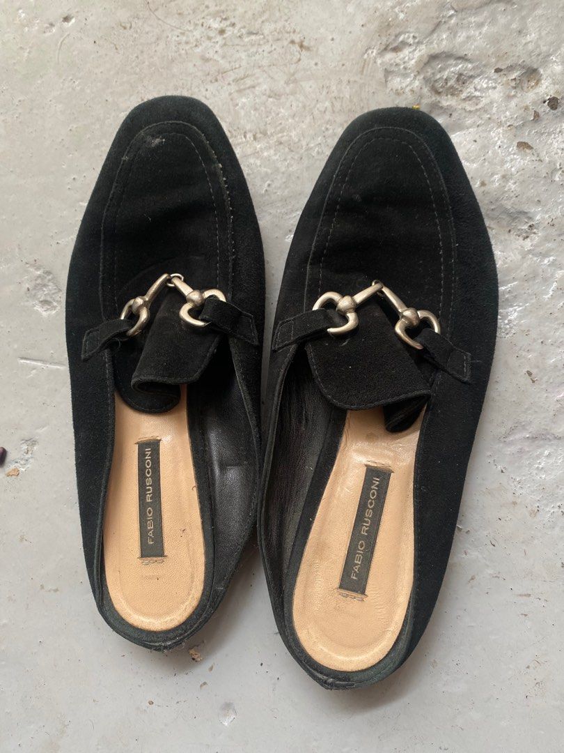 SUEDE CHAINED SMOKING LOAFERS Women s Fashion Footwear Loafers