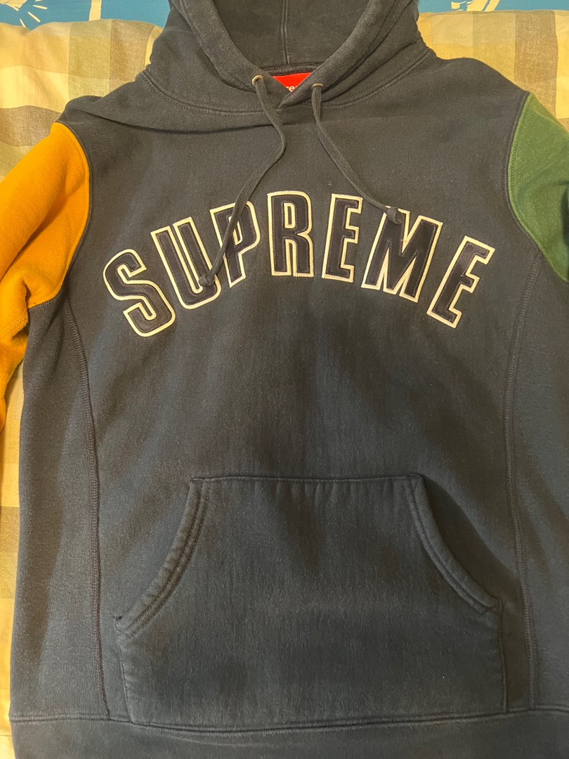 Supreme color blocked hot sale arc logo hoodie