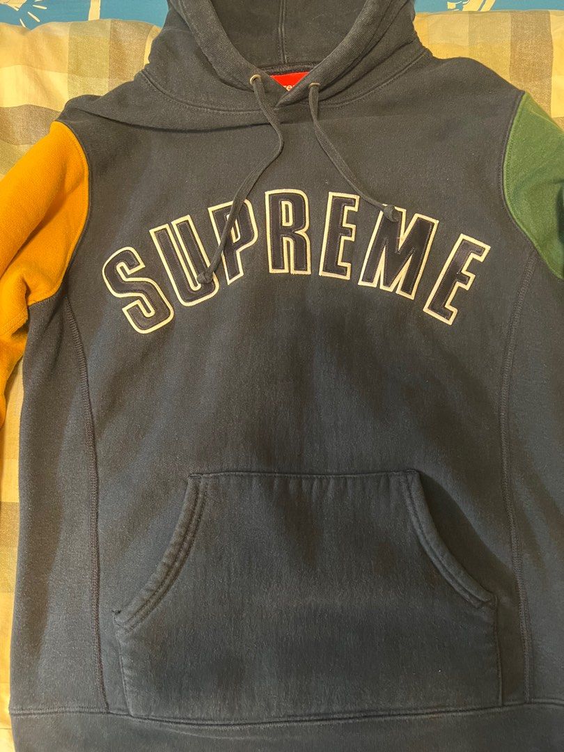 Supreme color blocked best sale arc logo hoodie