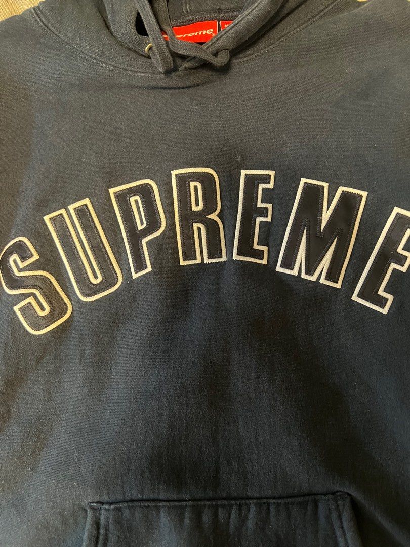 Supreme color blocked arc logo hoodie store