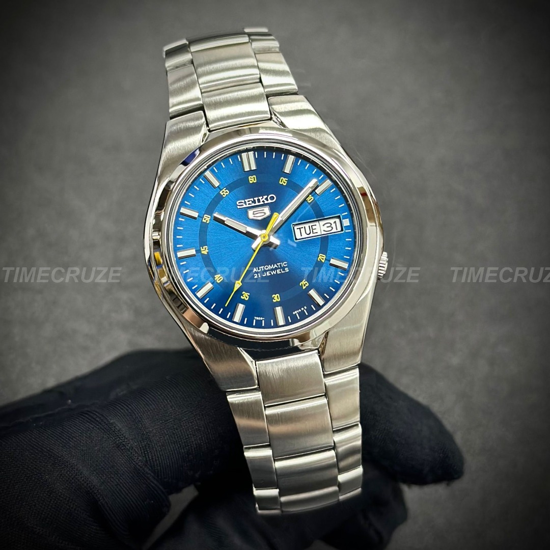 Time Cruze Seiko 5 SNK615K1 Automatic Stainless Steel Blue Dial Men Watch SNK615K SNK615