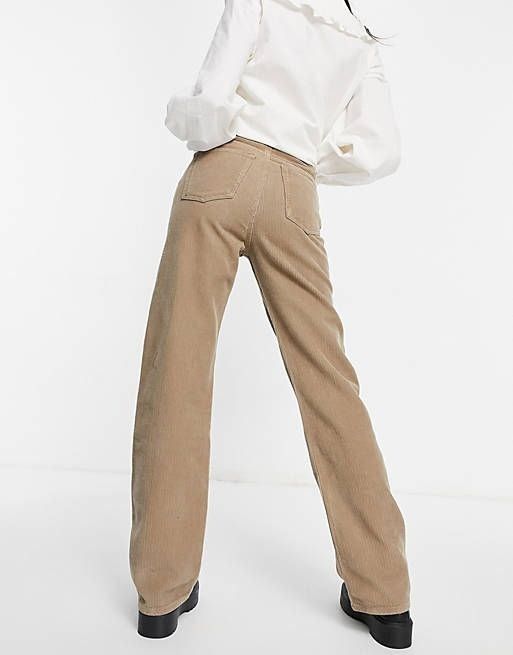 90's Wide Leg Corduroy Light Brown Trousers