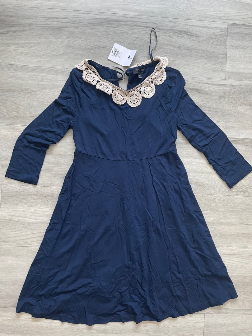 Topshop navy dress clearance