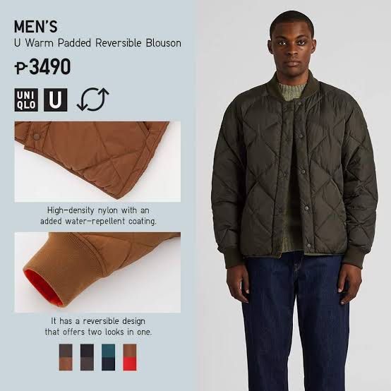 Uniqlo Men's U Warm Padded Blouson Jacket (Reversible), Men's