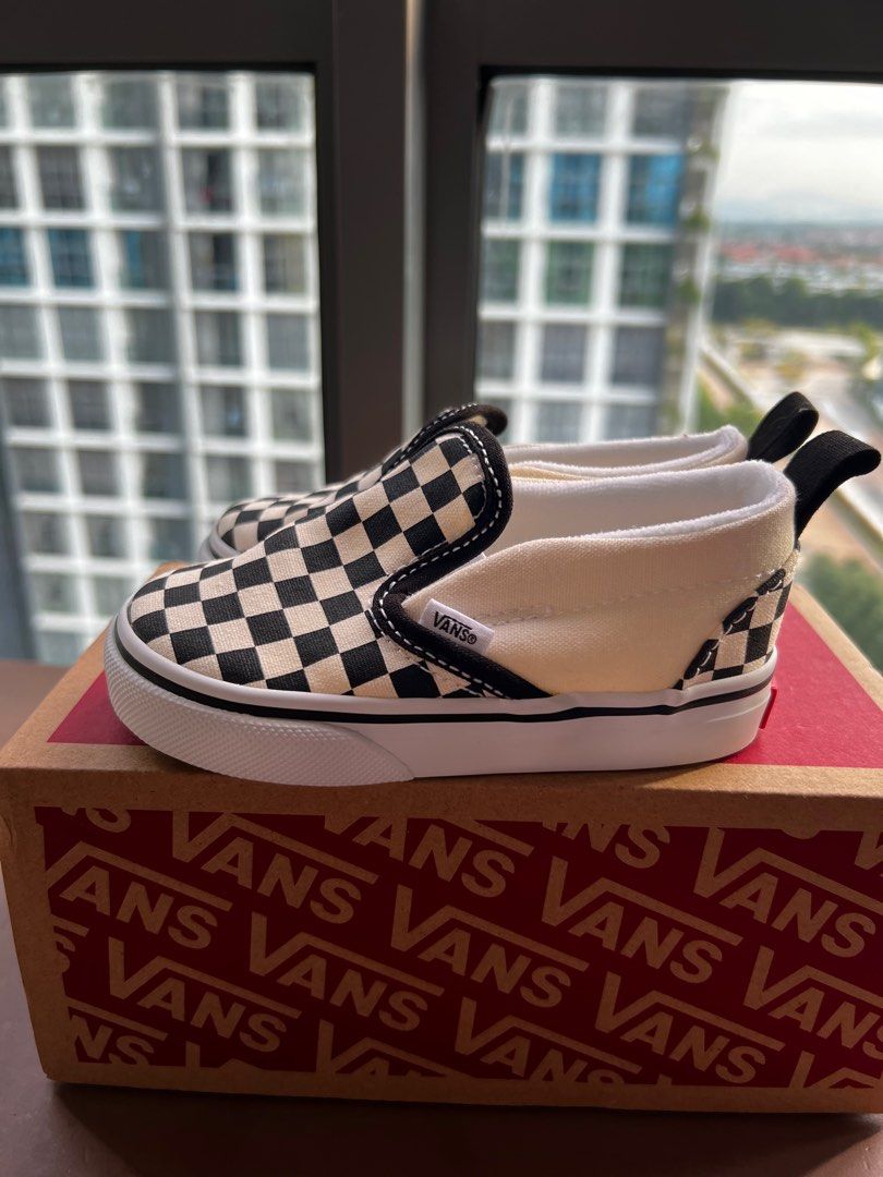 Vans checkerboard hot sale slip on kids
