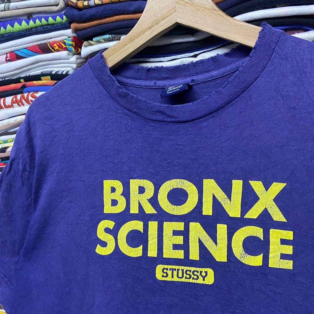 Vintage 90s Stussy Bronx Science Tshirt, Men's Fashion, Tops & Sets