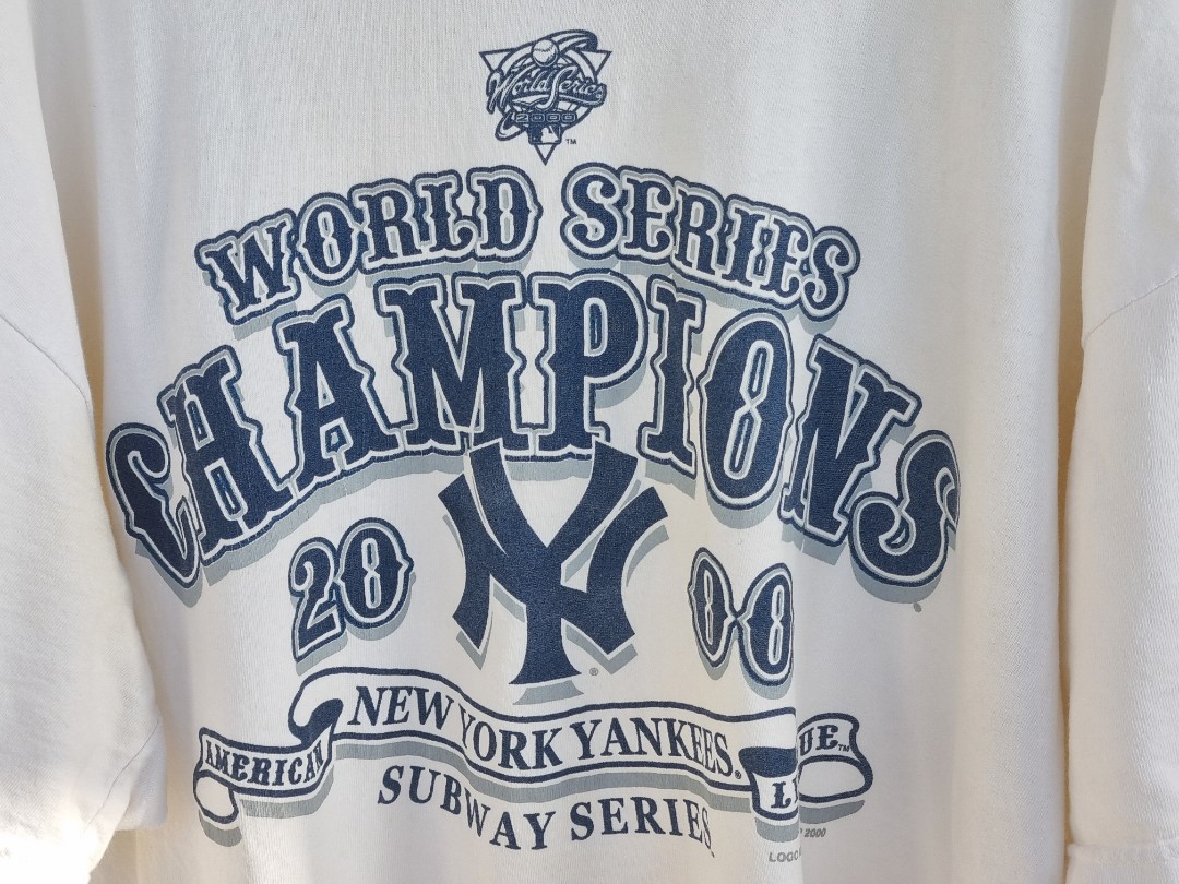 New York Yankees World Series Patch Light Beige Oversized T-Shirt